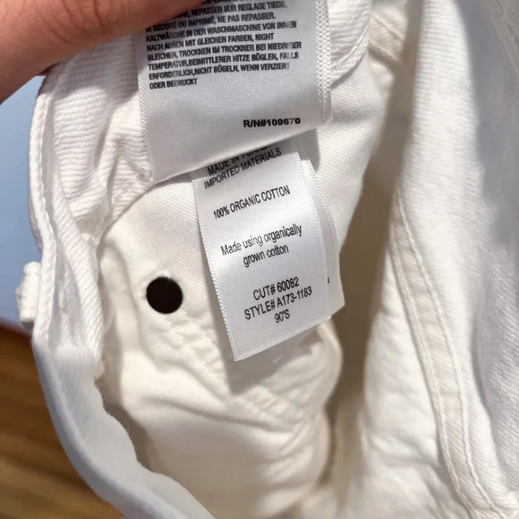 AGOLDE White Denim 90s Straight Leg High Waist Classic Button Fly Jeans 26 - Picture 11 of 12